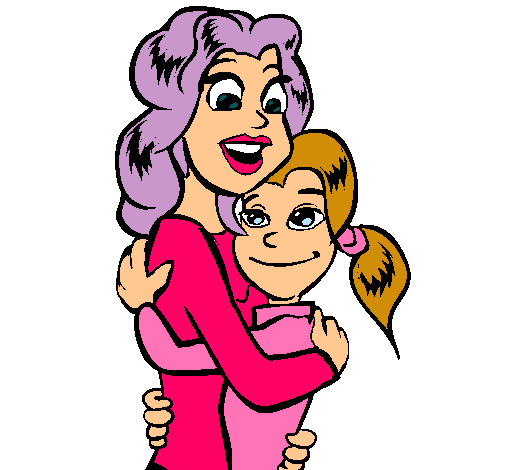 Dibujo Madre e hija abrazadas pintado por gtmb