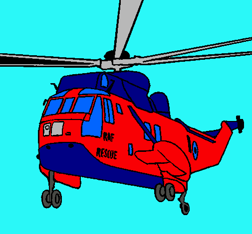 Dibujo Helicóptero al rescate pintado por ariel