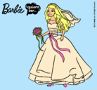 Dibujo Barbie vestida de novia pintado por valeria05