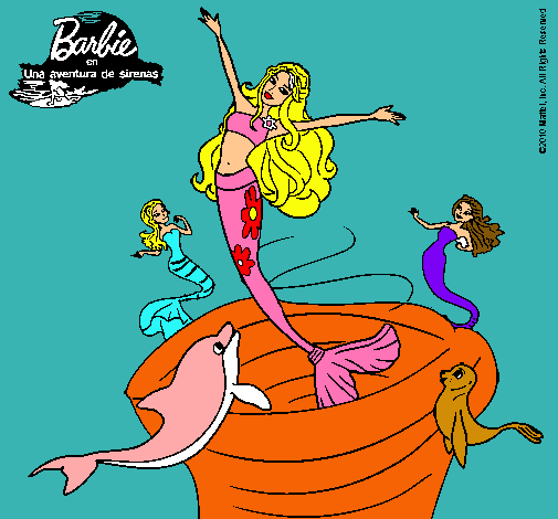 Barbie sirena contenta