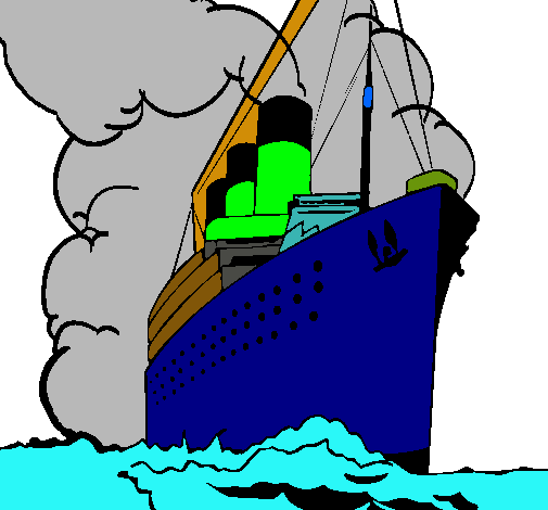 Dibujo de Barco de vapor pintado por Teseo en Dibujos.net el día 25-07-11 a  las 04:37:59. Imprime, pinta o colorea tus propios dibujos!