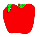 Dibujo Gusano en la fruta pintado por cacagffjf4hj