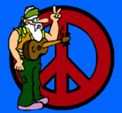 Dibujo Músico hippy pintado por ganadero