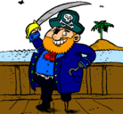 Dibujo Pirata a bordo pintado por barbon