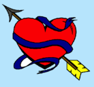 Dibujo Corazón con flecha pintado por reihino