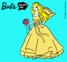 Dibujo Barbie vestida de novia pintado por denisse69