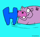 Dibujo Hipopótamo pintado por miliiiiiiiii