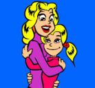 Dibujo Madre e hija abrazadas pintado por fabilindaaaaaa