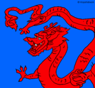 Dibujo Dragón chino pintado por najat