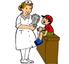 Dibujo Enfermera y niño pintado por okiuiu