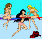 Dibujo Barbie y sus amigas pintado por EricaBenegas