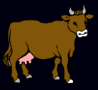 Dibujo Vaca pintado por toro