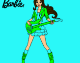 Dibujo Barbie guitarrista pintado por chocolate14