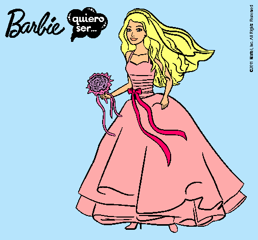 Dibujo Barbie vestida de novia pintado por  namiluffi