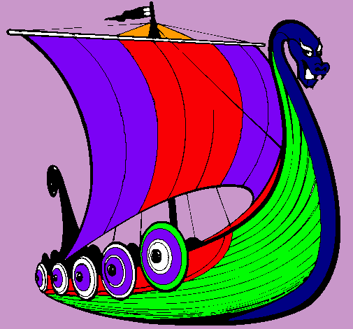 Dibujo Barco vikingo pintado por FEROMARIANA