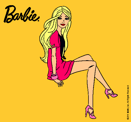 Dibujo Barbie sentada pintado por noe_2011