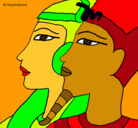 Dibujo Ramsés y Nefertiti pintado por g6a6b6