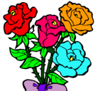 Dibujo Ramo de rosas pintado por mamita