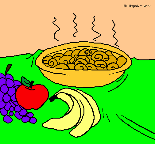 Fruta y caracoles a la cazuela