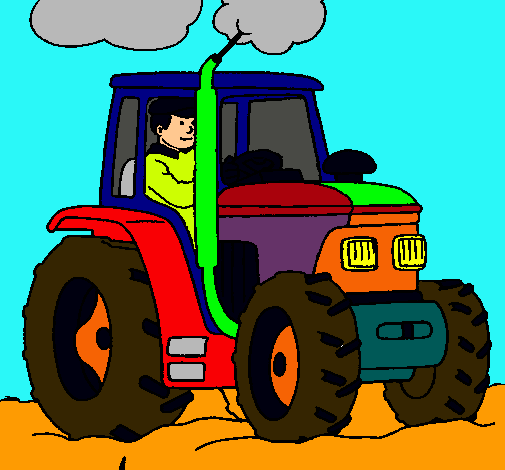 Dibujo Tractor en funcionamiento pintado por Daniel2006