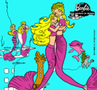 Dibujo Barbie sirena y la reina sirena pintado por uh5742858255