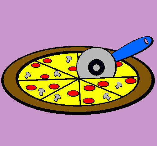 Dibujo Pizza pintado por chikiloren