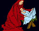 Dibujo Nacimiento del niño Jesús pintado por amalia