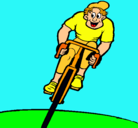 Dibujo Ciclista con gorra pintado por flopyyyy