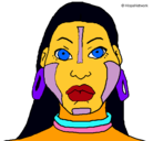 Dibujo Mujer maya pintado por guerrermay