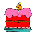 Dibujo Pastel de cumpleaños pintado por yaren