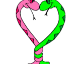 Dibujo Serpientes enamoradas pintado por memito