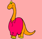 Dibujo Diplodocus con camisa pintado por picky