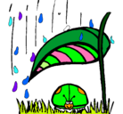 Dibujo Mariquita protegida de la lluvia pintado por Marite16