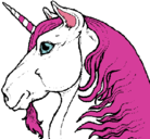 Dibujo Cabeza de unicornio pintado por unicornio