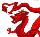 Dibujo Dragón chino pintado por AsunGabri