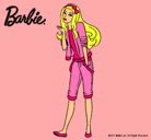 Dibujo Barbie con look casual pintado por AHADA