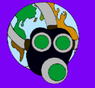 Dibujo Tierra con máscara de gas pintado por isaacespon