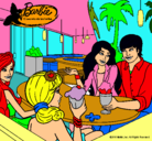 Dibujo Barbie y sus amigos en la heladería pintado por EricaBenegas