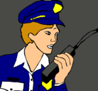 Dibujo Policía con el walkie pintado por micaaaela