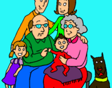 Dibujo Familia pintado por colorear