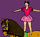 Dibujo Trapecista encima de caballo pintado por valuu