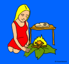 Dibujo Mujer cocinando pintado por MACARENA_21