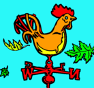 Dibujo Veletas y gallo pintado por EricaBenegas