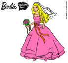 Dibujo Barbie vestida de novia pintado por pagra