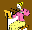 Dibujo Dama violinista pintado por fresas124