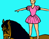Dibujo Trapecista encima de caballo pintado por mariaybolt