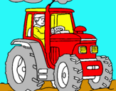 Dibujo Tractor en funcionamiento pintado por marc2004