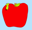 Dibujo Gusano en la fruta pintado por jimena6