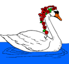Dibujo Cisne con flores pintado por deelre