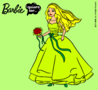 Dibujo Barbie vestida de novia pintado por casamiento